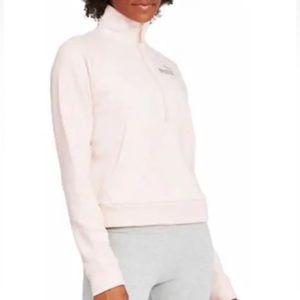 PUMA Womens Rosewater Pink 1/2 ZIp Pullover Size Small logo pockets